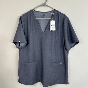 FIGS Casma Three Pocket Scrub Top Women's XXL 2XL Graphite NWT